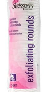Swisspers Premium Exfoliating Rounds, 2 Distinct Raised Textured Surface, Cotton Facial Pads, 80 Count Re-closable Bag